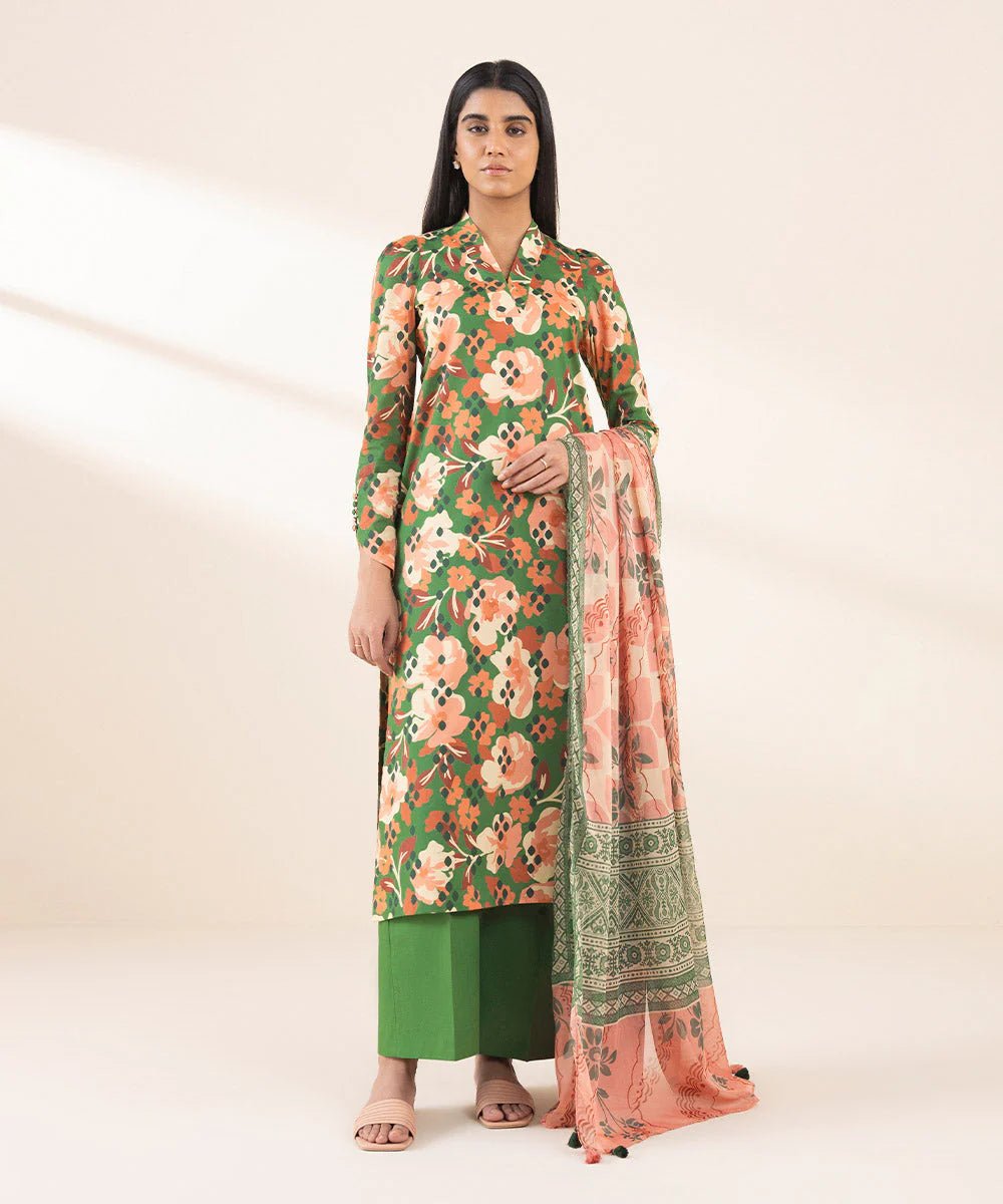 2 PC | Printed Lawn | Unstitched - Bellissimo Outfit