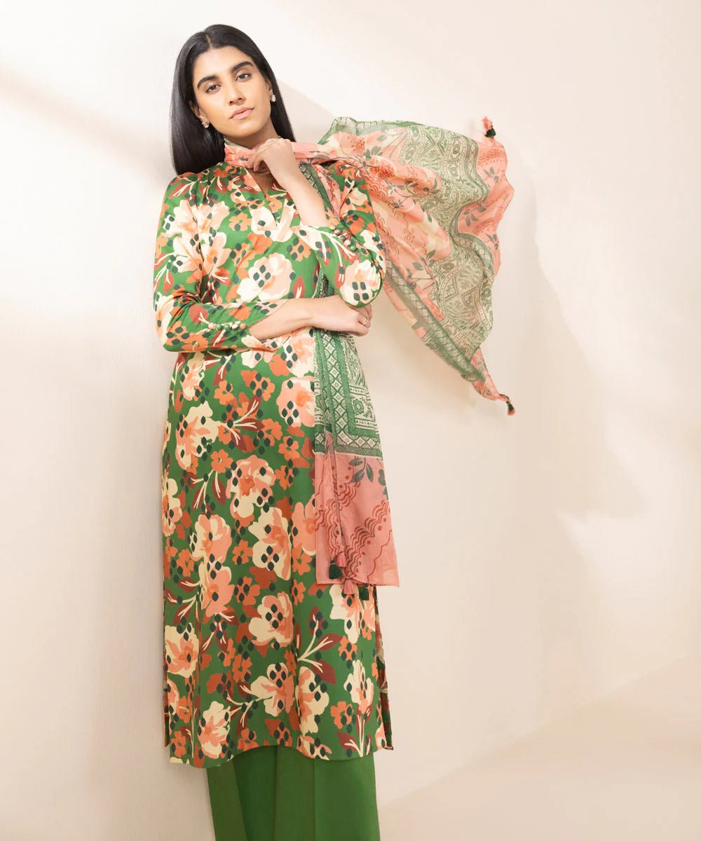 2 PC | Printed Lawn | Unstitched - Bellissimo Outfit