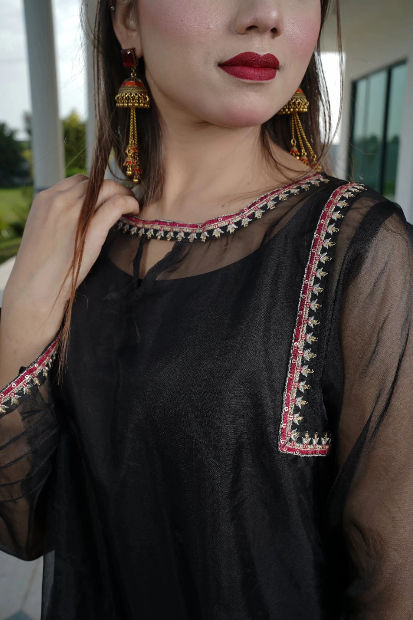 2 PC | Pure Organza Embroidered - Bellissimo Outfit