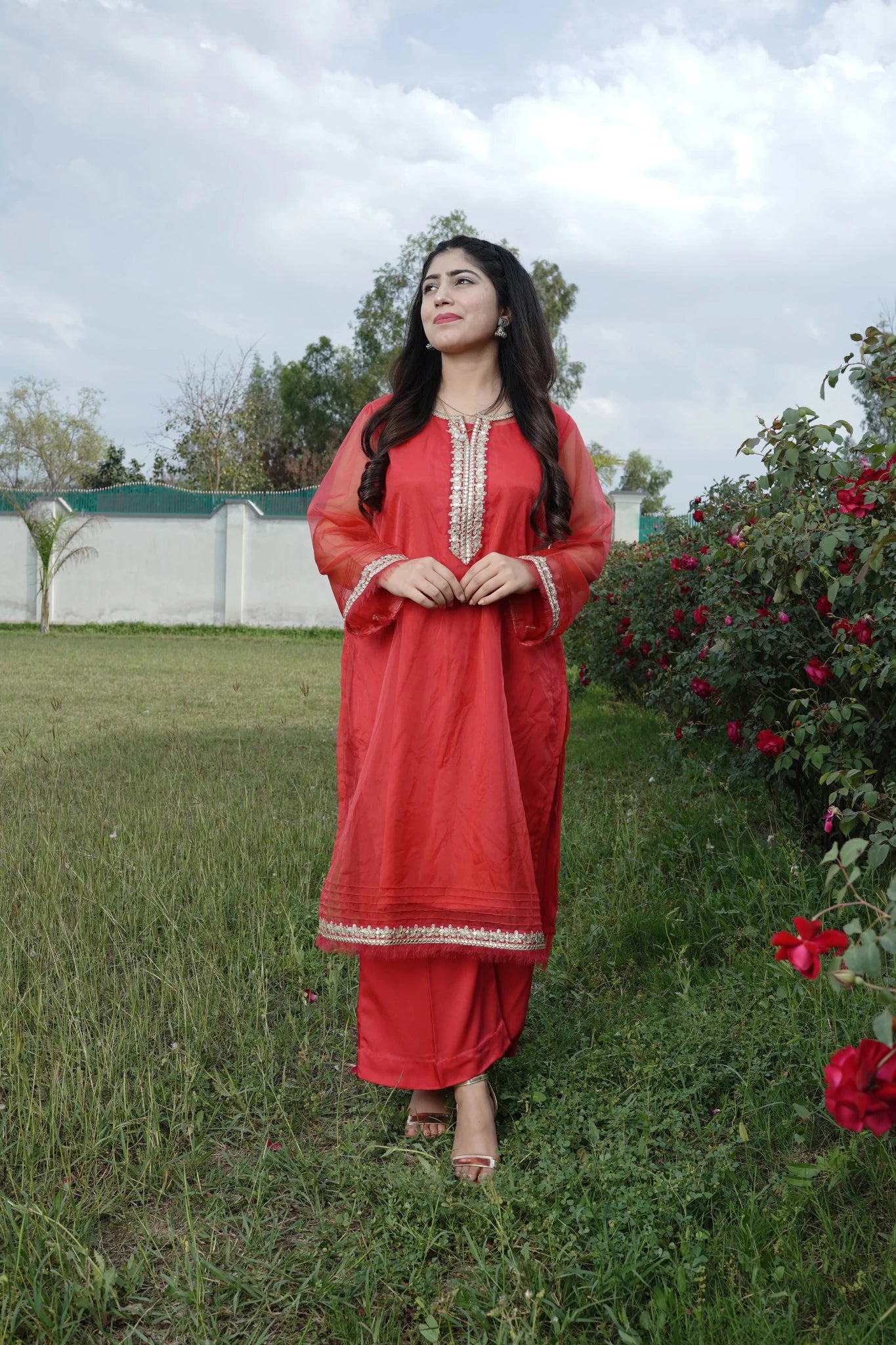 2 PC | Pure Organza Embroidered Suit - Bellissimo Outfit