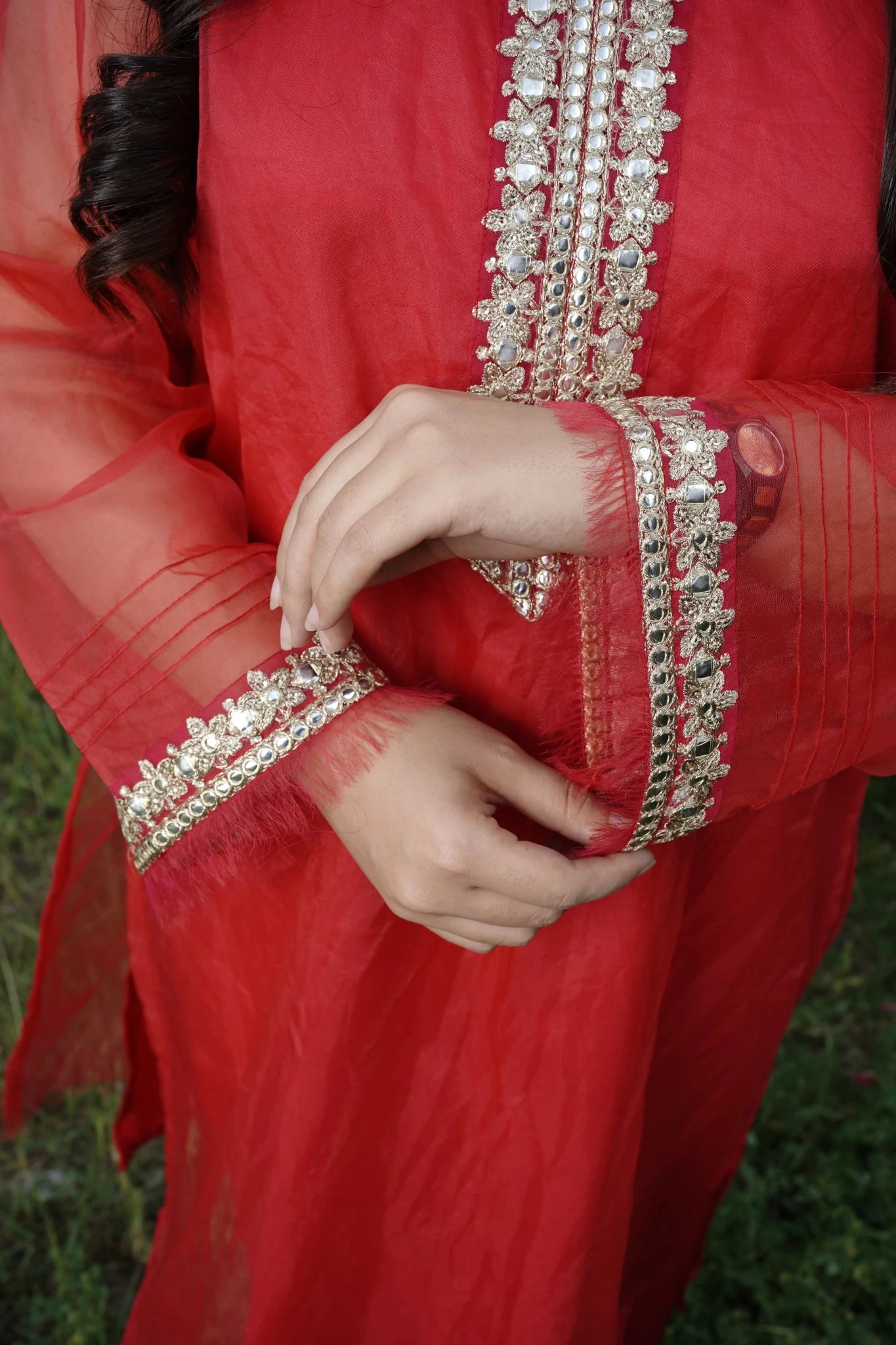 2 PC | Pure Organza Embroidered Suit - Bellissimo Outfit