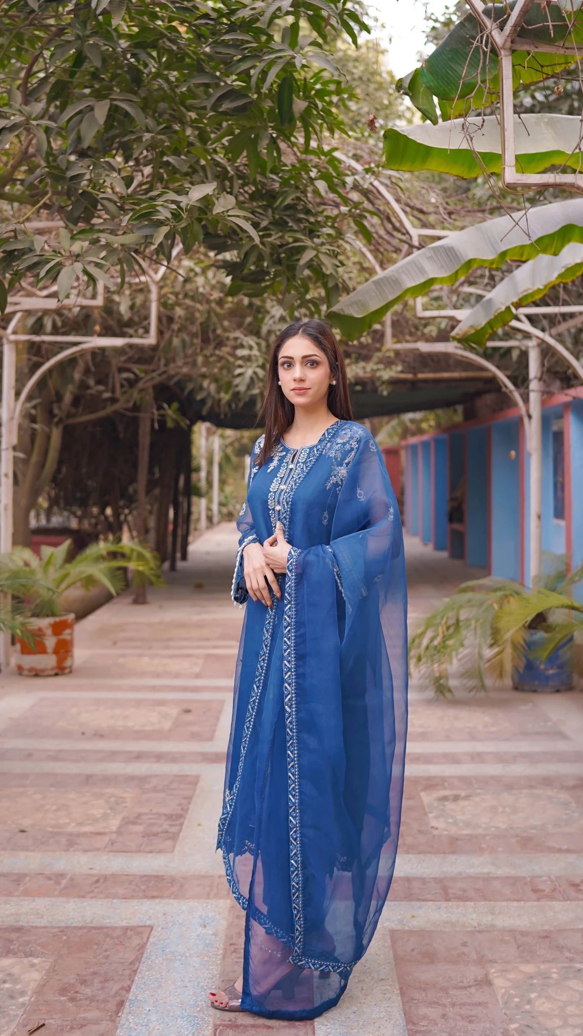 2 PC | Pure Organza Embroidered Suit - Bellissimo Outfit