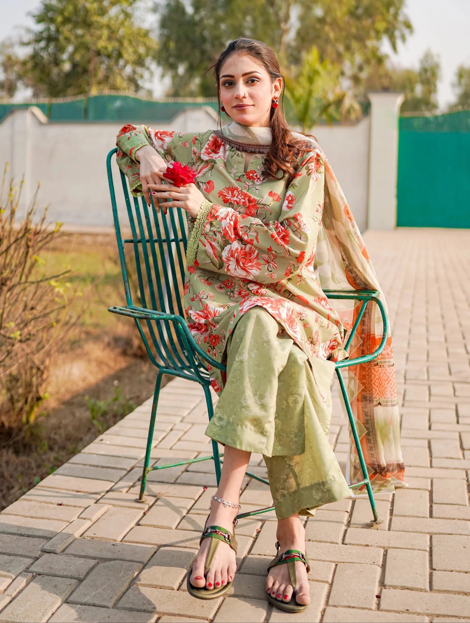 3- Piece Printed Suit (G11223) - Bellissimo Outfit