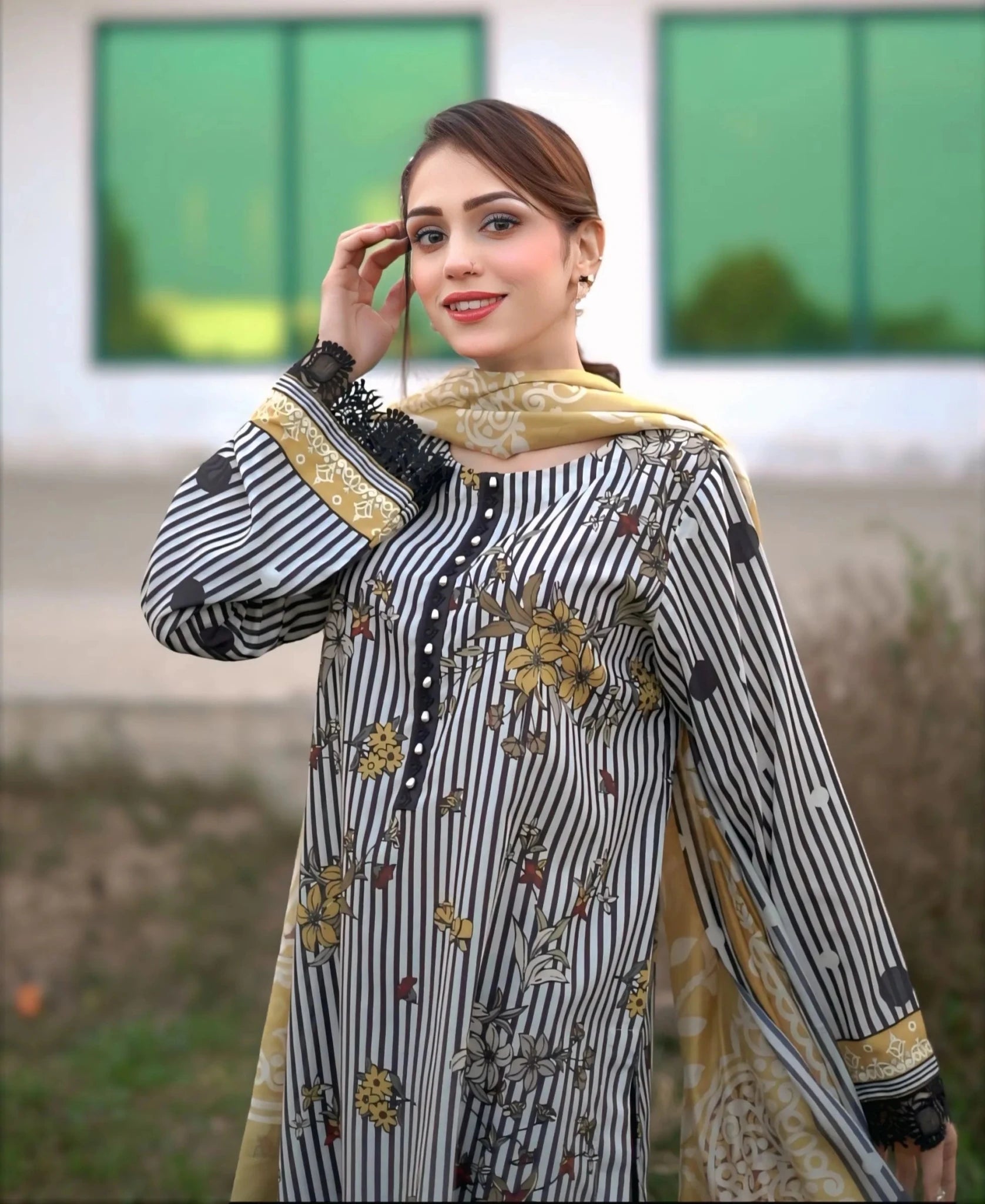 3- Piece Printed Suit (R11226) - Bellissimo Outfit